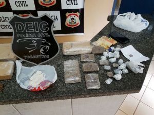 Drogas, dinheiro e demais apetrechos apreendidos pela DEIC-SUL em Gurupi 