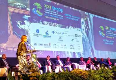 Diretora-presidente da Agência Nacional de Águas (ANA), Cristiane Dias representou o governo federal na solenidade