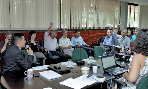 Membros do Conselho Estadual do Meio Ambiente em reunião ordinária