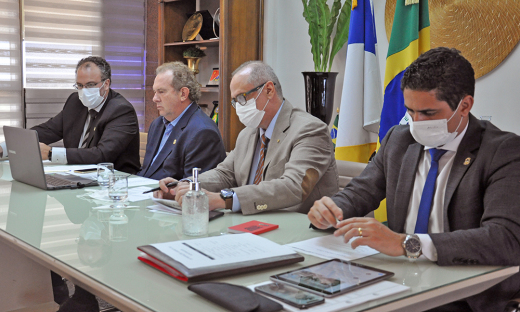 Governador Mauro Carlesse discorreu durante a videoconferência sobre o trabalho que o Estado vem realizando na prevenção ao novo Coronavírus e destacou como importante o alinhamento entre os estados e o governo federal