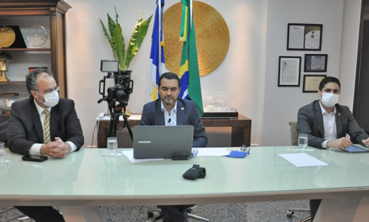 O vice-governador do Estado do Tocantins, Wanderlei Barbosa, participou na tarde desta quarta-feira, 25, de uma videoconferência com governadores de todo o Brasil