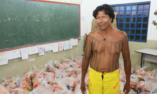 O vice-cacique da Aldeia Manoel Alves Pequeno, José Edilson Cury Krahô, tem três filhos na rede estadual de ensino