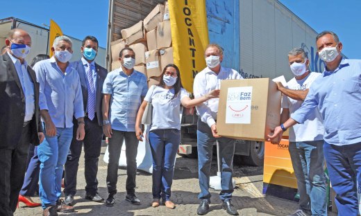 Estado recebeu 450 mil unidades de Equipamentos de Proteção Individual (EPIs) da empresa JBS - Aldemar Ribeiro/Governo do Tocantins