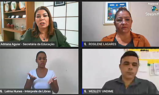 Participaram da live, Adriana Aguiar, Wesley Lopes Fonseca e Rosilene Lagares 