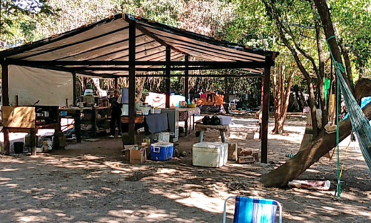 Acampamento foi montado no interior do Parque Estadual do Cantão, onde esse tipo de atividade é ilegal
