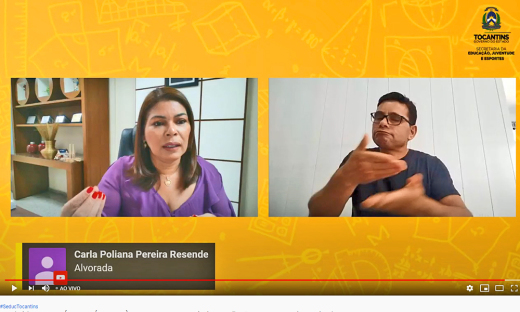 A titular da Seduc, Adriana Aguiar, abriu o seminário ‘Das políticas públicas à sala de aula: currículo e avaliação no contexto da pandemia