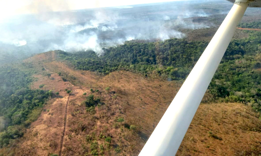 Foto aérea da região da Serra de Lajeado