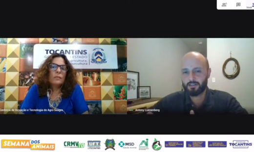 A médica veterinária da Seagro, Érika Jardim, foi a mediadora da palestra do doutor Antony Paulo Luenenberg sobre bem-estar dos animais de produção