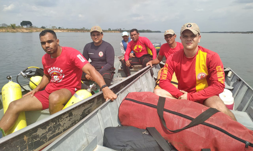 Equipes do Corpo de Bombeiros Militar em operação de buscas na região norte do Tocantins
