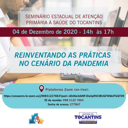 Evento será nesta sexta-feira, 4, das 14 às 17 horas, através da plataforma Zoom