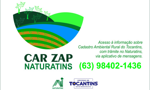 Com o CAR ZAP, os usuários dos serviços do Naturatins podem obter informações sobre o Cadastro Ambiental Rural no Tocantins