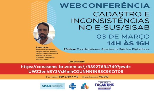 Evento é destinado aos servidores das secretarias municipais de saúde do Tocantins