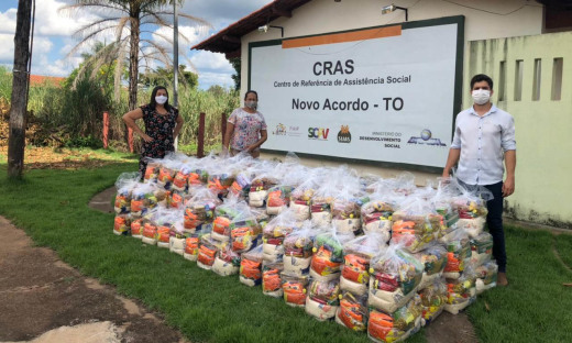 O Cras da Prefeitura de Novo Acordo recebeu 150 kits de alimentos