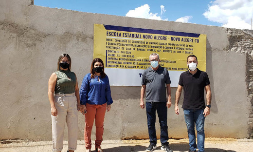 Equipe da Seduc acompanha andamento das obras da Escola Estadual Novo Alegre, em Novo Alegre 